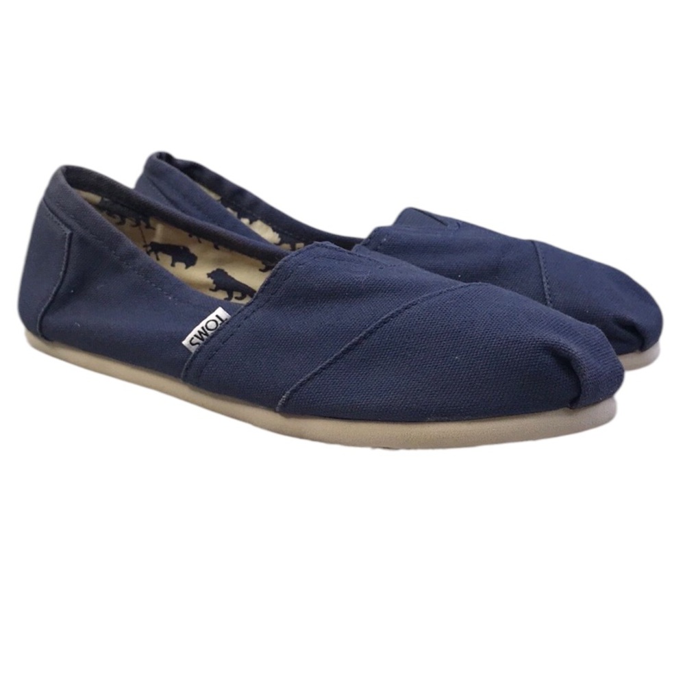 Toms Women's Navy Canvas Slip-On Shoes size 9